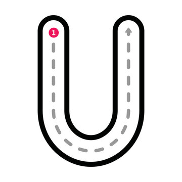 recommend clip art: Tracing Alphabet uppercase capital letter U prewriting dotted line element for kindergarten, preschool and Montessori school kids worksheet for handwriting practice activity.