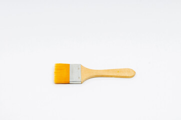 silk-tipped brush. Silk fluffy paint brush on a white isolated background.
