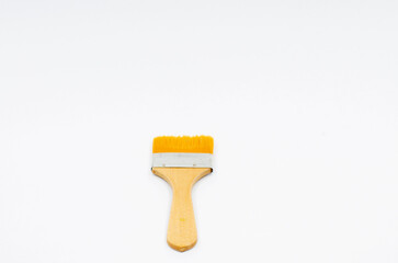 silk-tipped brush. Silk fluffy paint brush on a white isolated background.
