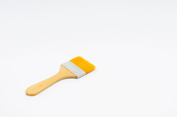 silk-tipped brush. Silk fluffy paint brush on a white isolated background.
