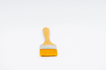 silk-tipped brush. Silk fluffy paint brush on a white isolated background.
