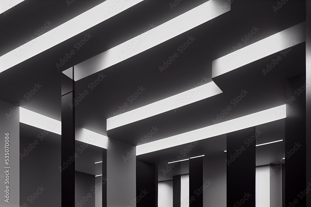Poster reworked modern architecture photo featuring spacious empty area for text placement. abstract busine