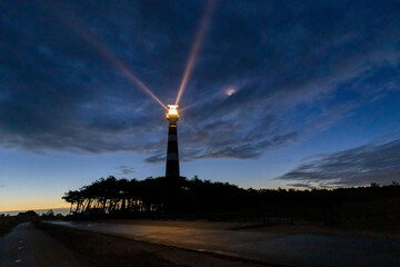 Ameland Lighthouse Light at Night