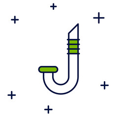 Filled outline Snorkel icon isolated on white background. Diving underwater equipment. Vector