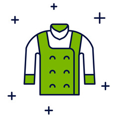 Filled outline Sweater icon isolated on white background. Pullover icon. Vector