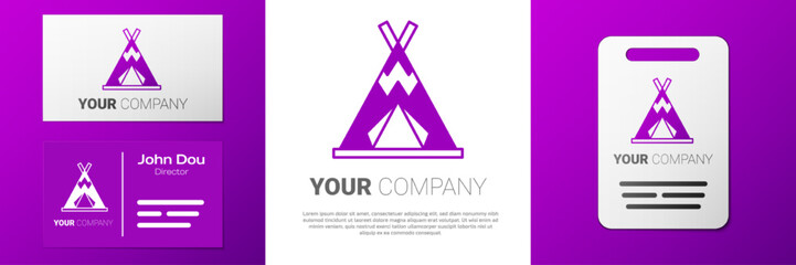 Logotype Traditional indian teepee or wigwam icon isolated on white background. Indian tent. Logo design template element. Vector © Kostiantyn
