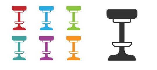 Black Chair icon isolated on white background. Set icons colorful. Vector