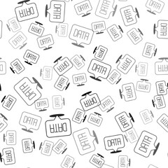Black Data analysis icon isolated seamless pattern on white background. Business data analysis process, statistics. Charts and diagrams. Vector