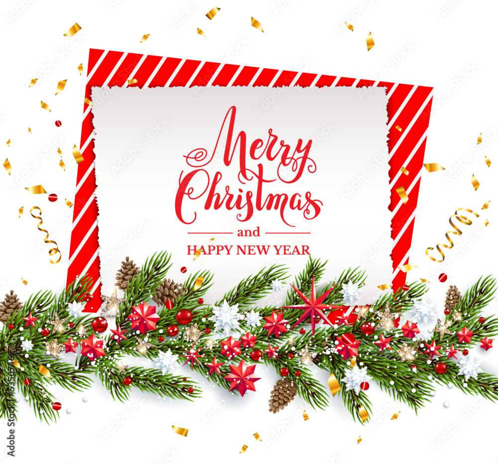 Poster pine tree branches card