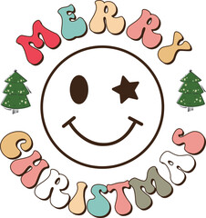 Merry Christmas Retro SVG Design.