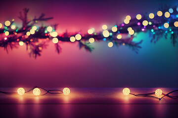 Colorful background with Christmas lights wallpaper background 