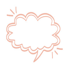 Outline speech bubble. Transparent PNG.