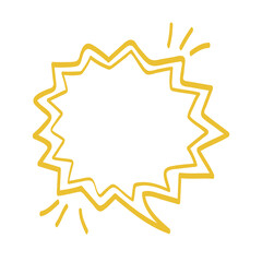 Outline speech bubble. Transparent PNG.