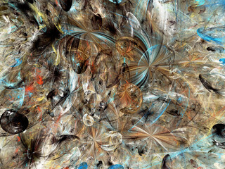 brown abstract fractal background 3d rendering illustration