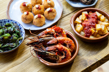 Traditional Spanish tapas selection