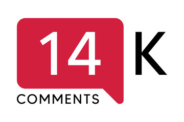 14K Comment banner template Vector illustration. Social Media Text. Amazing red color symbol on a white background