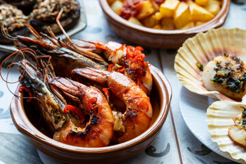 Traditional Spanish tapas selection