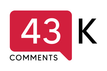 Obraz premium 43K Comment banner template Vector illustration. Social Media Text. Amazing red color symbol on a white background