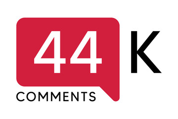 44K Comment banner template Vector illustration. Social Media Text. Amazing red color symbol on a white background