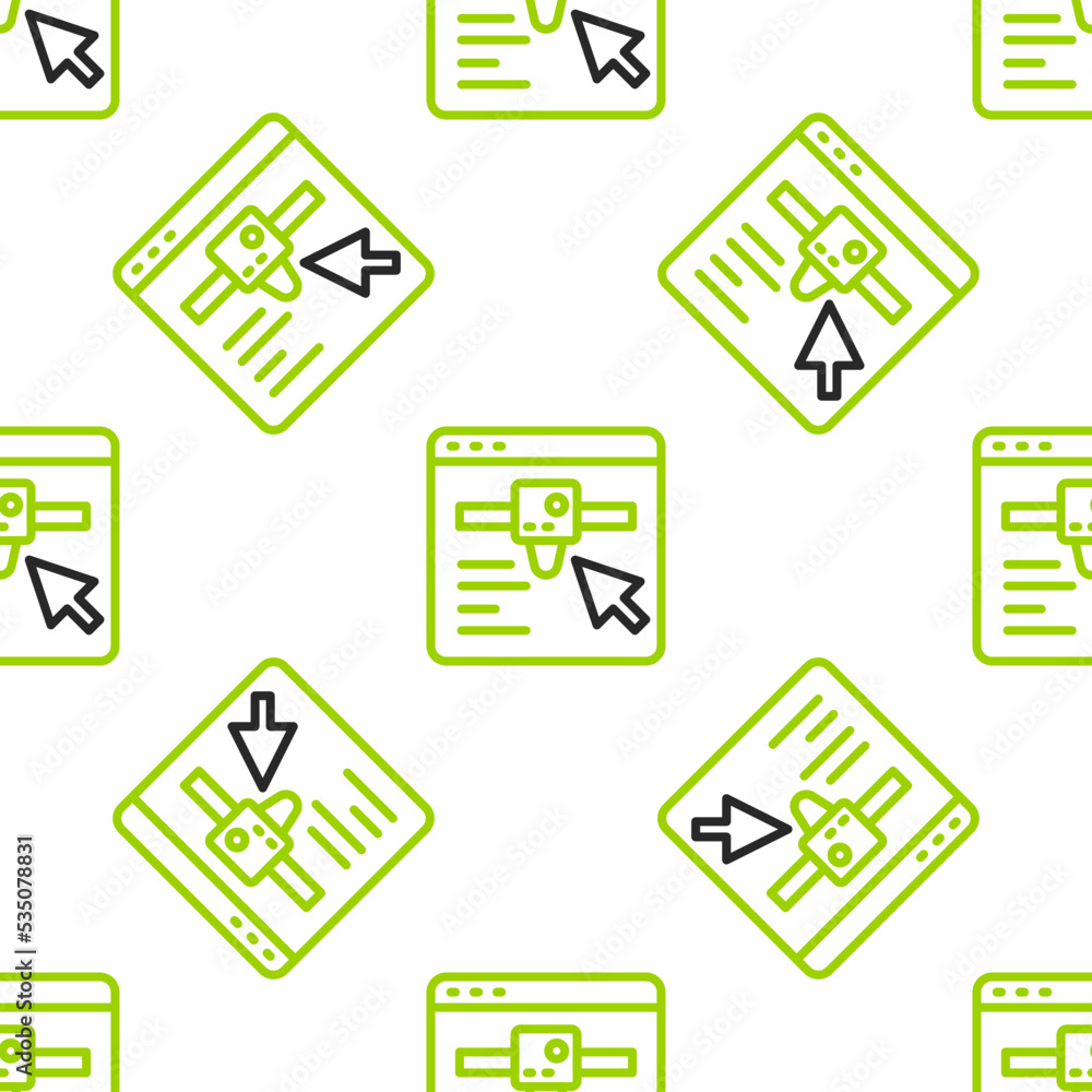 Poster line 3d printer setting icon isolated seamless pattern on white background. 3d printing. vector