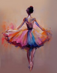 Drawing of a Dancing Girl - Ballerina