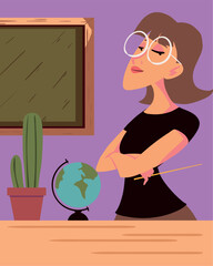 teacher with glasses