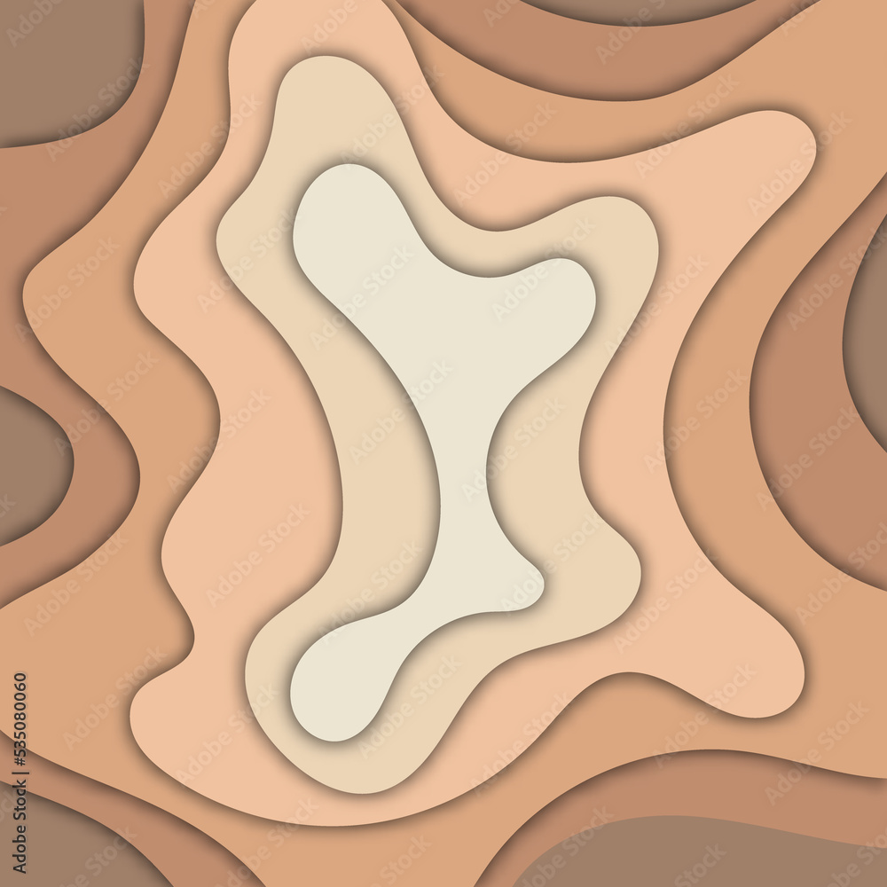 Poster modern and trendy background. abstract design with wave shapes in a paper cut style. background temp