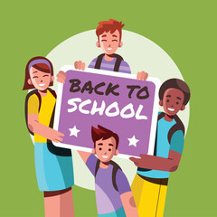 flat  children back school vector design illustration