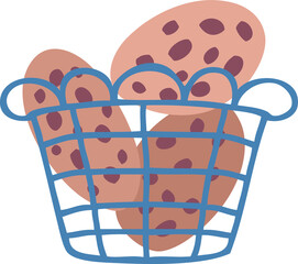 Cookies in the basket doodle illustration for decor and design.
