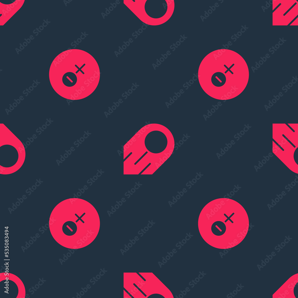 Poster set venus symbol and comet on seamless pattern. vector