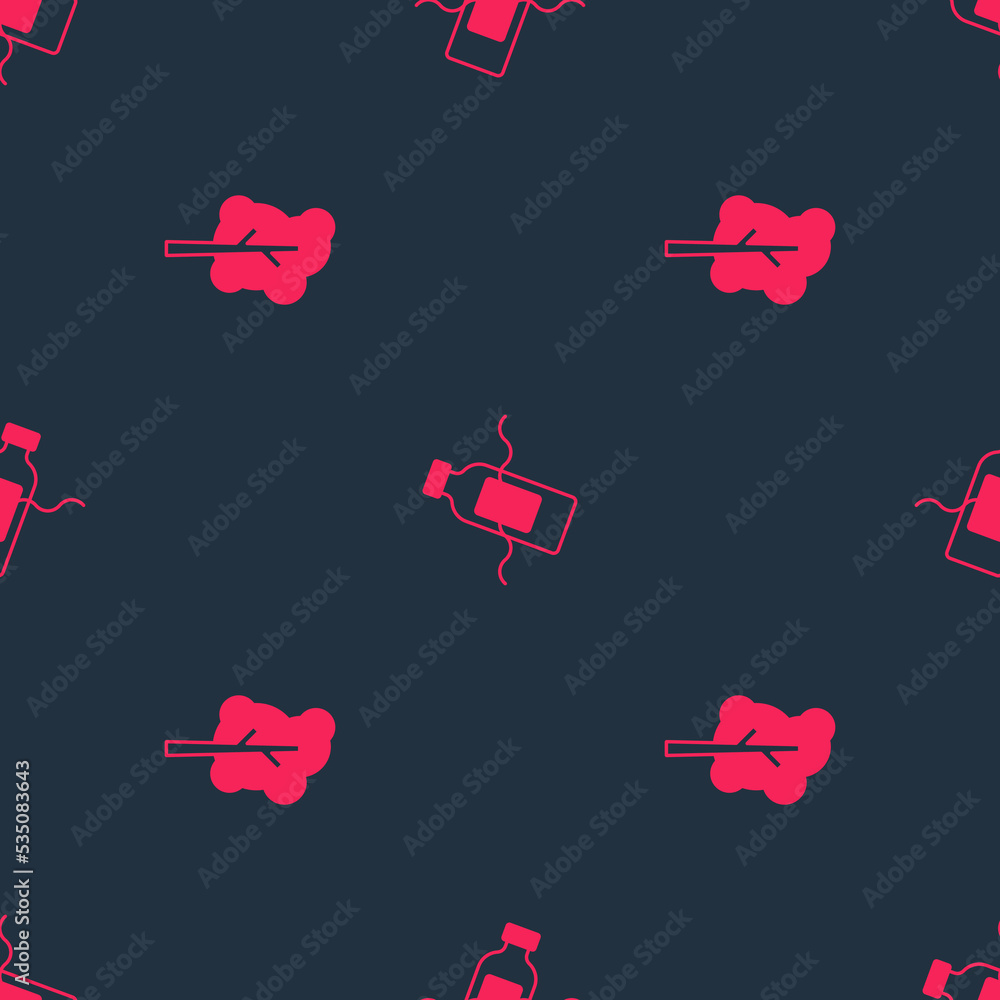 Aufkleber set tree and the problem of pollution on seamless pattern. vector