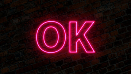 Ok neon sign wallpaper background