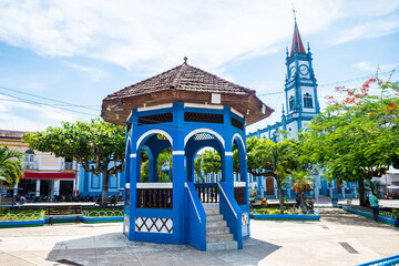street view of yurimaguas plaza de armas, Peru