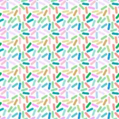 Fototapeta na wymiar Sugar sprinkles seamless birthday cake pattern for wrapping and kids clothes print and holidays and fabrics and kitchen