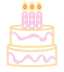 neon party birthday cake