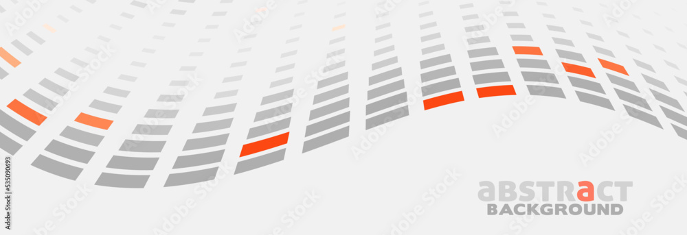 Aufkleber Abstract gray background with dotted grey and red wave. Vector graphics