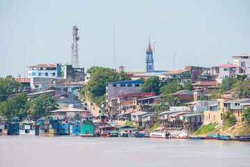  views of yurimaguas riverbank ad harbor