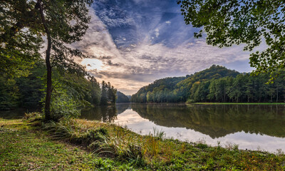 lake and mountains