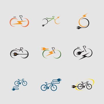 Electric Bike Icon Logo Design Element