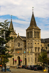 Fototapeta na wymiar External view of Holy Virgin Visitation church located in Rochefort, Belgium.