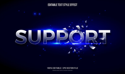 Cinematic shiny blue text effect title. editable vector font