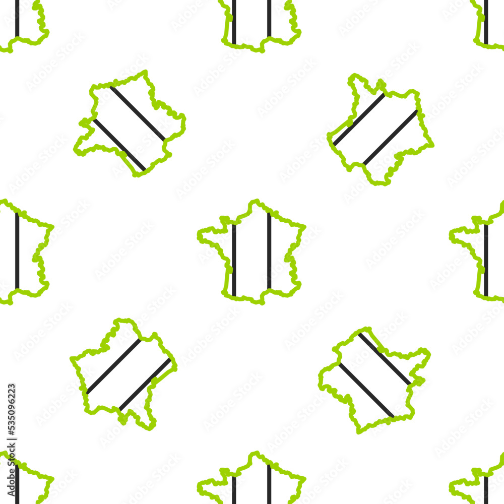 Poster line map of france icon isolated seamless pattern on white background. vector