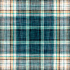 Teal rustic coastal beach house check fabric tile. Seamless sailor flannel textile gingham repeat swatch.