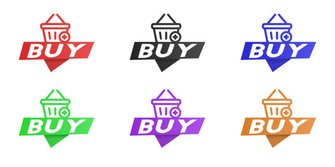 Signboard for the site. Buy sticker. Marketing. Vector