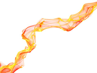 Abstract transparent smoke, red fiery plume of flame