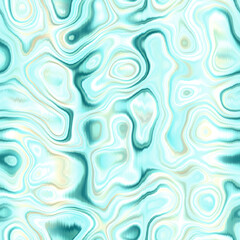 Washed teal wavy blur water reflection melange seamless pattern. Aquarelle effect ashion fabric for coastal nautical blotchy wallpaper background.. Dyed washed with blurry gradient tile able swatch.