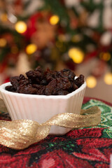 bowl full of raisins - Christmas time