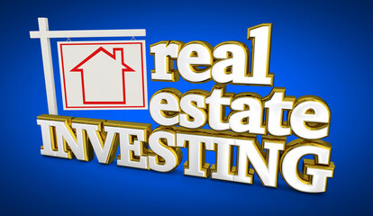 Real Estate Investing Property Management Rent Landlord Sign 3d Illustration