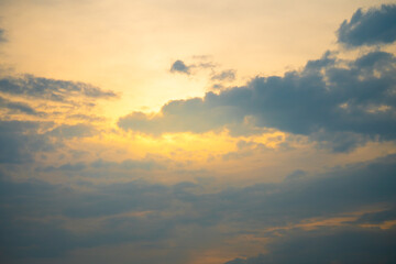 colorful dramatic sky with cloud at sunset.