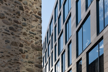 1 October 2022. Aberdeen, Scotland. This is an architecular view around Marischal Square in...